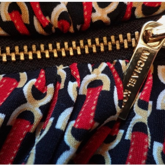 MICHAEL KORS Geometric Patterned Red and Black Women's Top - Picture 8 of 8